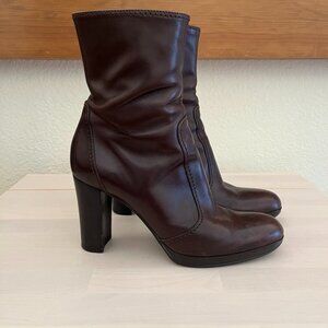 Sergio Rossi Leather Boots Dark Brown